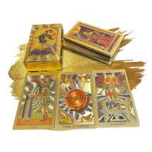 Gold Foil Tarot Cards Deck In Economic Tuck Box With Colored English Gui... - £27.75 GBP