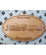 WELCOME RAILROADERS WOODEN SIGN for MODEL RAILROAD FANS - £47.69 GBP