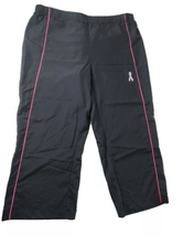 New Balance Track Pants Medium Black Pink Breast Cancer Ribbon Capri Pants - £7.89 GBP