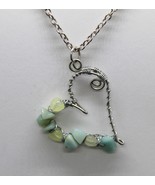 Amazonite Wire Wrapped Heart Necklace - $22.50