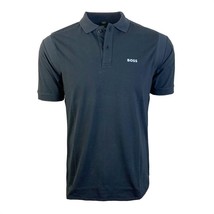 Hugo Boss men's pirax 1 contrast binding short sleeve polo in Navy Blue - size S - $81.18