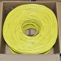 Cat6 1000Ft Utp Cable Solid 23Awg Cca Network Ethernet Bulk Wire Lan Yellow - £103.82 GBP