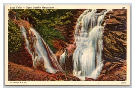Soco Falls Great Fumè Montagne North Carolina Nc Unp Lino Cartolina Y10 - £2.37 GBP
