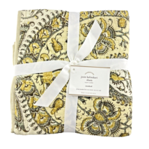 Pottery Barn Pillow Sham Cover Josie Kalimkari Yellow  Cream 20&quot; x 26&quot; - £37.98 GBP
