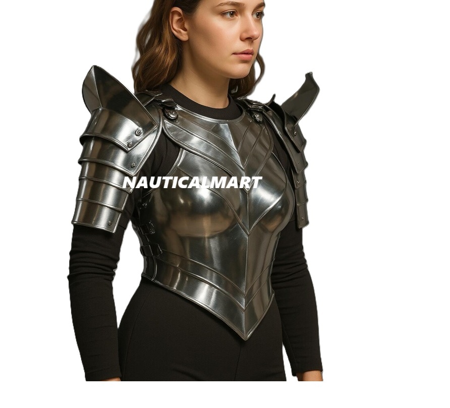 Medieval Knight Fantasy BraveLady Warrior Half Body Armor - Women's Armor Larp L Item image 3