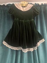 Youngland 2T Velvet Toddler Special Occasion Dress. Iridescent Lace Trim - £10.91 GBP