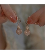 18K Gold Plated Crystal Agate Dangle Drop Earrings for Women - £9.55 GBP