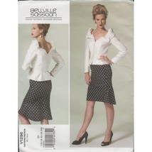 Vogue 1296 Bellville Sassoon Off Shoulder Peplum Top &amp; Skirt Pattern Siz... - $19.59