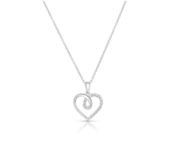 ADIRFINE 925 Solid Sterling Silver Cubic Zirconia Heart Charm - £40.11 GBP