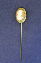 VINTAGE CAMEO PIN / BROOCH REAL SOLID 14 K GOLD 1.7 g - £135.63 GBP