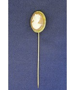 VINTAGE CAMEO PIN / BROOCH REAL SOLID 14 K GOLD 1.7 g - £135.49 GBP