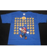 Nintendo Super Mario &amp; Coins Blue Printed T Shirt Youth Size XL  w/Tags - $149.26 MXN