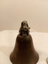 Vintage 1979 Enesco Brass Bell with Dog Handle Pet Decor 2 1/2&quot; Tall - £11.87 GBP