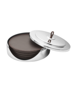 Manhattan by Georg Jensen Stainless Steel and Leather Coaster Set - New - $133.13 CAD