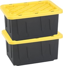 Homz 15 Gallon Durable Storage Bins, Pack Of 2 Strong Plastic, Organizing Totes. - £60.08 GBP