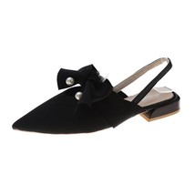 Bowtie Mules For Women Sandals Pointed Toe Slingback  Summer Sandals Square Heel - £26.03 GBP