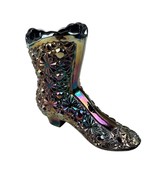 Fenton Iridescent Carnival Glass Daisy &amp; Button High Top Boot  No Sticker - $16.82