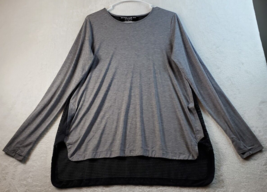 Derek Lam T Shirt Top Womens Medium Gray Polyester Long Casual Sleeve Round Neck - £15.98 GBP