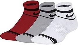 Nike Unisex 3 Pair Pack Cushioned Ankle Socks Multicolor Medium SK0058-958 - $28.99