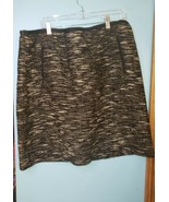 TALBOTS Black White Tweed Boucle Lined Straight Pencil Wool blend Skirt ... - $19.75