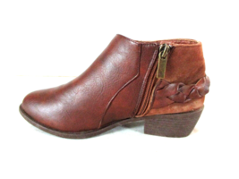 Ect! Brown Side Zip Ankle Booties Heels Shoes Women&#39;s 6/7 (SW43) - £18.14 GBP
