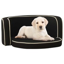 Foldable Dog Sofa Black 76x71x30 cm Linen Washable Cushion - £27.86 GBP