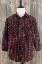Vintage Five Brother Flannel Plaid Jacket Shacket Lined Shirt Men&#39;s Size XL - £19.46 GBP