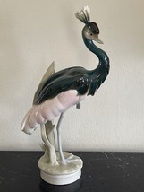 Royal Dux Porcelain Crowned Crane Figurine - £114.65 GBP