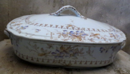 Vintage Wedgwood Royal Hero England Purple FLower Lidded Tureen Vegetabl... - $37.39