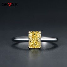 OEVAS Luxury High Carbon Diamond Real 925 Sterling Silver Rings For Women Simple - £39.40 GBP