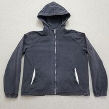 John Galt Jacket Womens Large Blue Gray Pockets Full Zip Hooded - $18.76