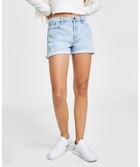 Calvin Klein Jeans Women&#39;s Rolled-Cuff Mom Distresed Shorts Blue B4HP - $19.95