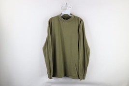 Vintage 90s Cabelas Mens Large Faded Blank Mock Neck Long Sleeve T-Shirt Green - £29.56 GBP