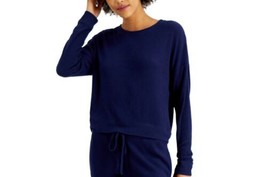 Alfani Womens Ribbed Wide Leg Pajama Top Only,1-Piece Color Blue Size L - $53.20