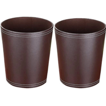 Pure Leather Office Trash Can Wastebasket,Garbage Container Bin for Stor... - £120.23 GBP