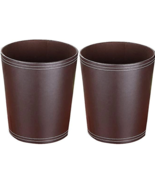 Pure Leather Office Trash Can Wastebasket,Garbage Container Bin for Stor... - $218.83 CAD