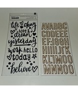2 Packages Thickers Glitter Foam Stickers Lot Gold White Letters Black B... - £7.74 GBP