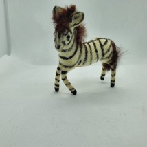 Wagner Kunstlerschutz Handwork Flocked Zebra West Germany Real Fur miniature - £15.97 GBP