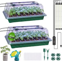 Elite Seedling Starter Kit with 80-Cell Trays, LED Grow Light &amp; Sprinkle... - $84.10