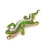 18k Gold 19th Jahrhundert Antik Demantoid Granat, Rubin, &amp; Diamant Gecko... - €8.326,54 EUR