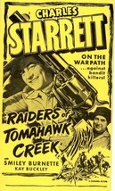Movie Handbill  Postcard 1950s  Raider&#39;s of Tomahawk Creek  Charles Star... - $17.99