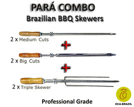 Para Combo - Set of 6 - Brazilian Skewers for BBQ 28&quot; -  Professional Grade - $100.00