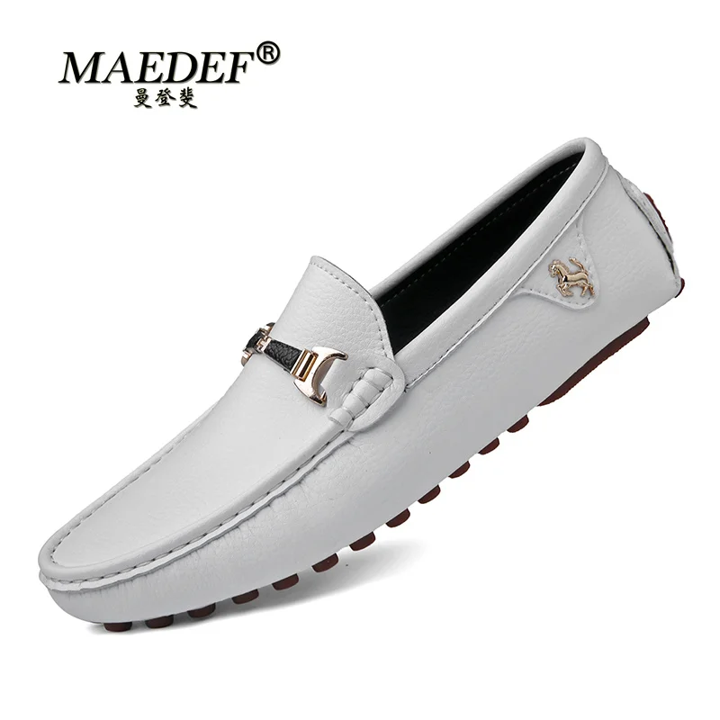 Loafers Men Handmade Leather Shoes Black Casual Driving Flats Blue Slip-... - £46.13 GBP