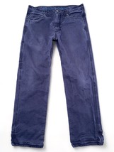 prAna Carpenter Pants Mens 36x32 Navy Blue Straight Leg Canvas Work (Mea... - $33.00