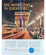 PAN AM AIRLINES - Paris - Europe-Travel-Vacations-1962 Vintage Print Ad - €9,70 EUR