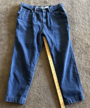 VTG Anchor Blue Men 31x23 Baggy Jeans Denim Blue Distressed Stain - $1,036.53 MXN