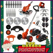 Cordless Electric Lawn Mower &amp; Weeder Kit – Dual Battery, 3 Blades, Gard... - $908.65 MXN+