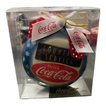 Coca Cola Blue Button Sign Christmas Ornament Fountain Service Drink 268941 - £4.44 GBP