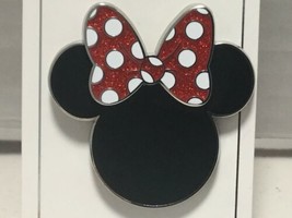 Disney Parks Trading Pin Minnie Mouse Ears with Glitter Red Bow NEW - £8.01 GBP