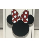 Disney Parks Trading Pin Minnie Mouse Ears with Glitter Red Bow NEW - £8.16 GBP